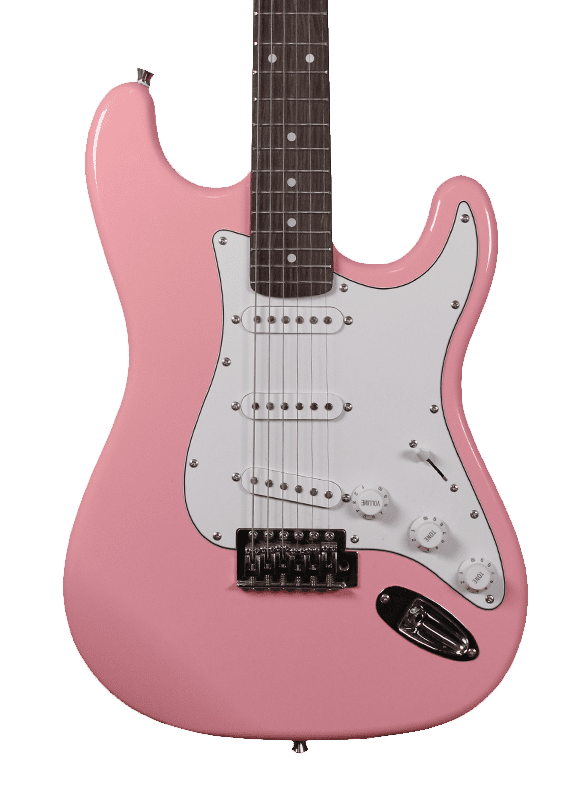 Изображение SELDER Электрогитара Б/У, Stratocaster, SSS, розовый, белый пикгард 
