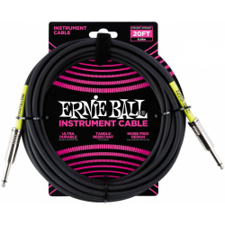 Изображение ERNIE BALL 6046 Кабель инструментальный JACK6.3-JACK6.3 Flex 6 метров, чёрный