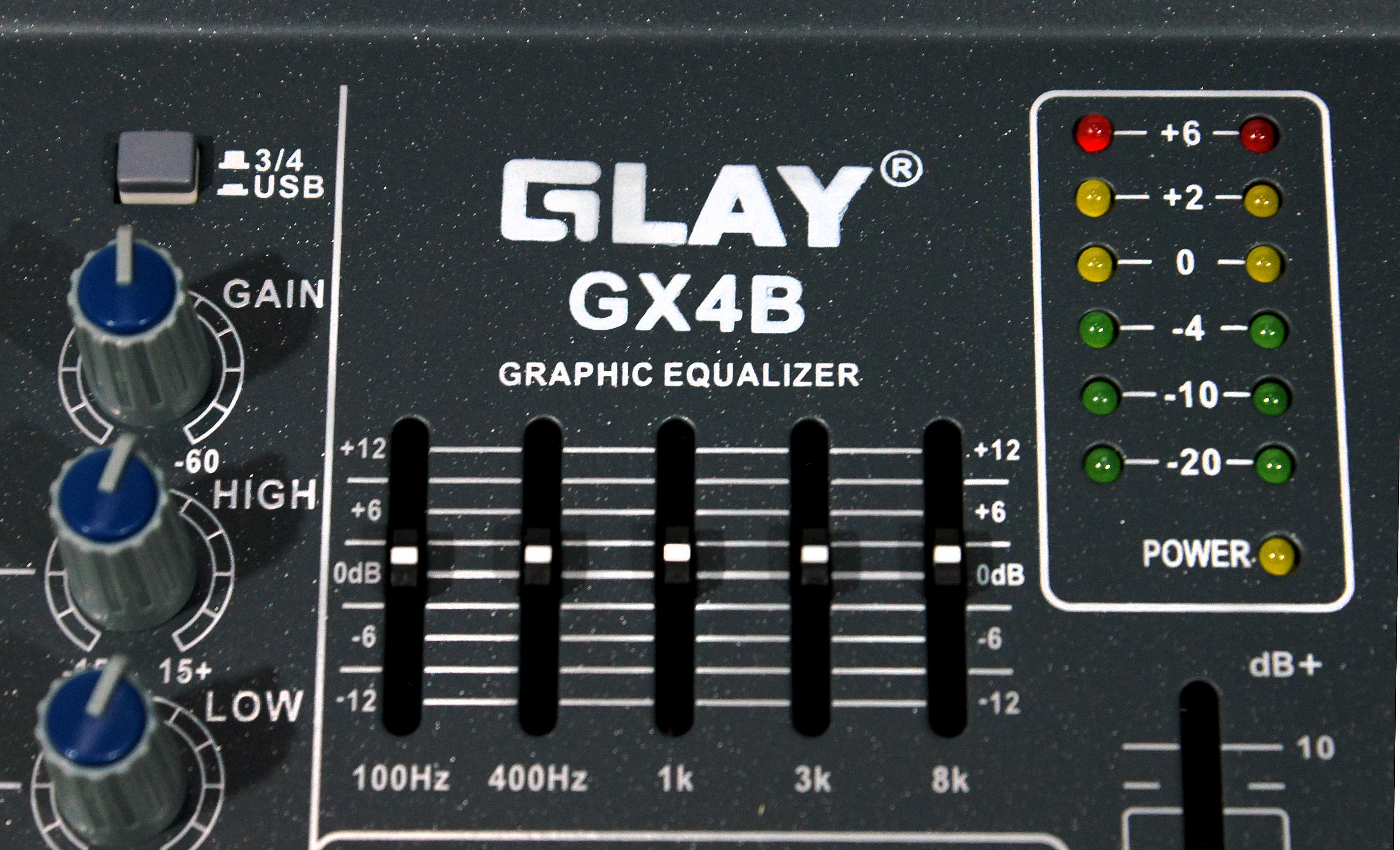 Изображение GLAY GX4B Микшерный пульт пассивный, , 4 каналов (2 микр. + 2 стер.), USB, плеер, процессор эффектов