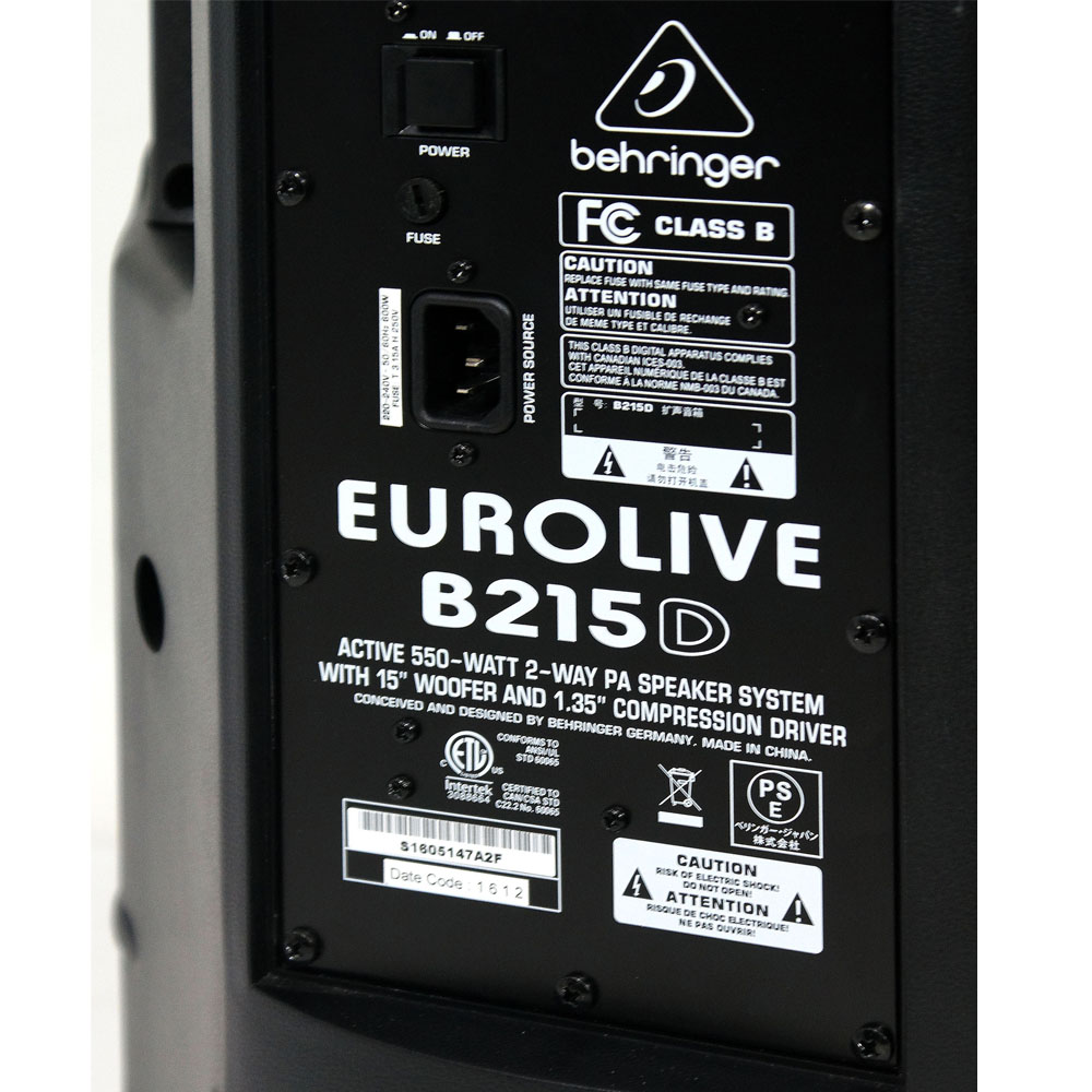 BEHRINGER B215D Активная 2-полосная акустическая система Изображение BEHRINGER B215D Активная 2-полосная акустическая система