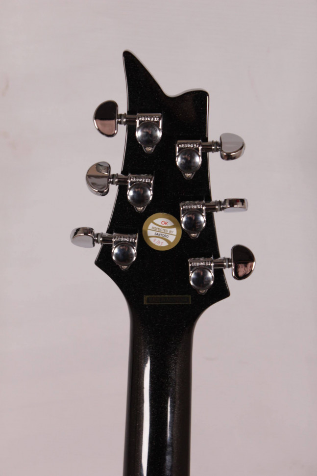 Изображение Silvertone DoubleCut Paul Stanley Signature Indonesia, черный, зеркальный пикгард, датчики Duncan