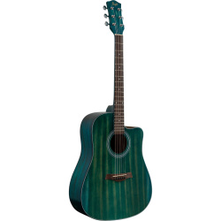 Изображение FLIGHT D-155C MAH BL - акустическая гитара с вырезом, в.дека-махагони, корпус-махагони, цвет голубой