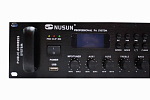 Изображение NUSUN M-1080 Трансляционный микшер-усилитель 80W, FM-тюнер, mp3, USB,3 микр+2 AUX, 70/100В, 4-16 Ом.