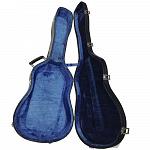 Изображение Кейс для Эстрадной гитары , Черный, пластик. ручка, Синий бархат, петли под ремень